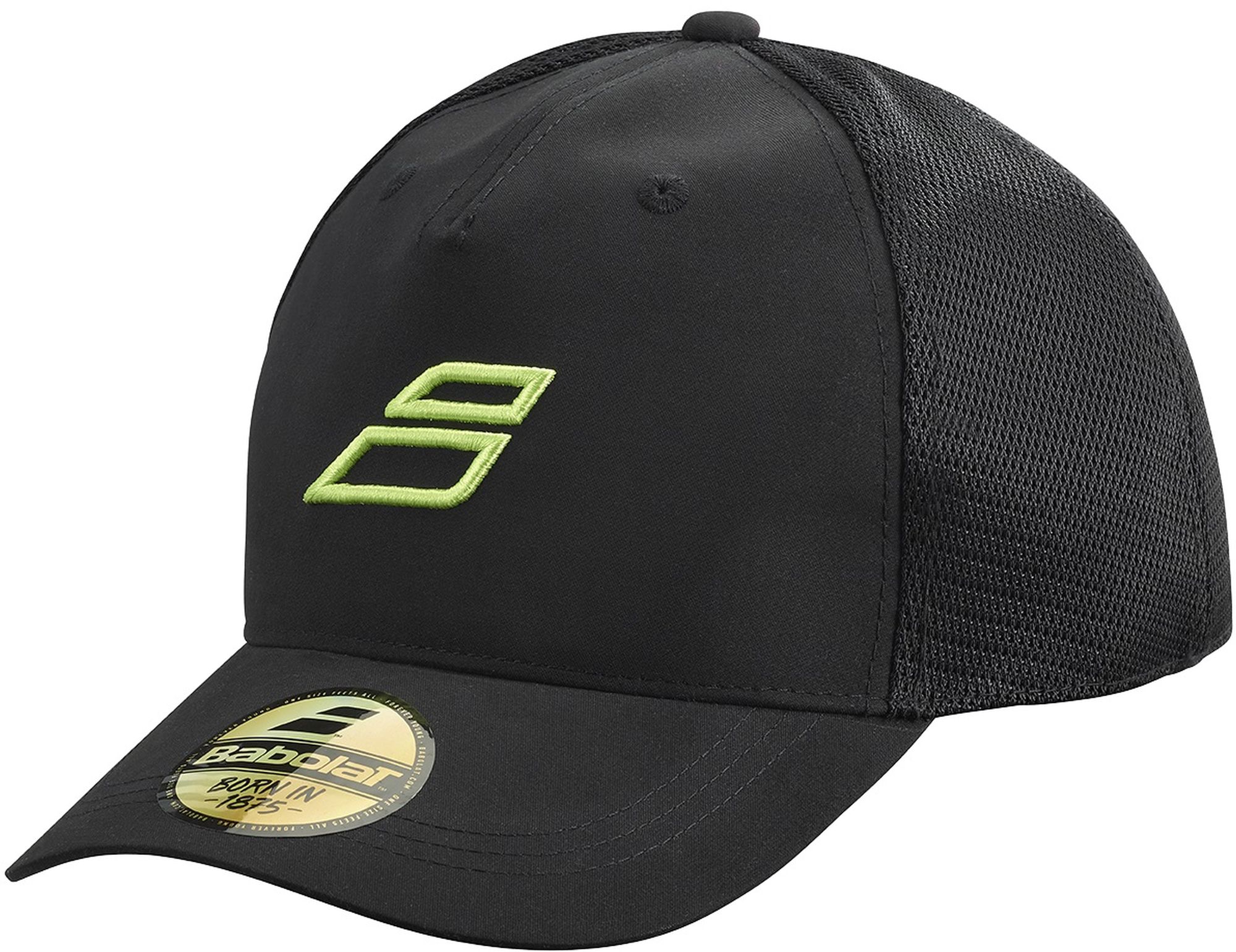 5JA1225-2036 Babolat Juniors Aero Curve Trucker Tennis Hat (Black/Aero)