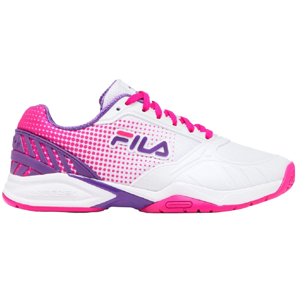 Fila Women's Volley Pickleball Shoes (White/Pink Glo/Electric Purple)