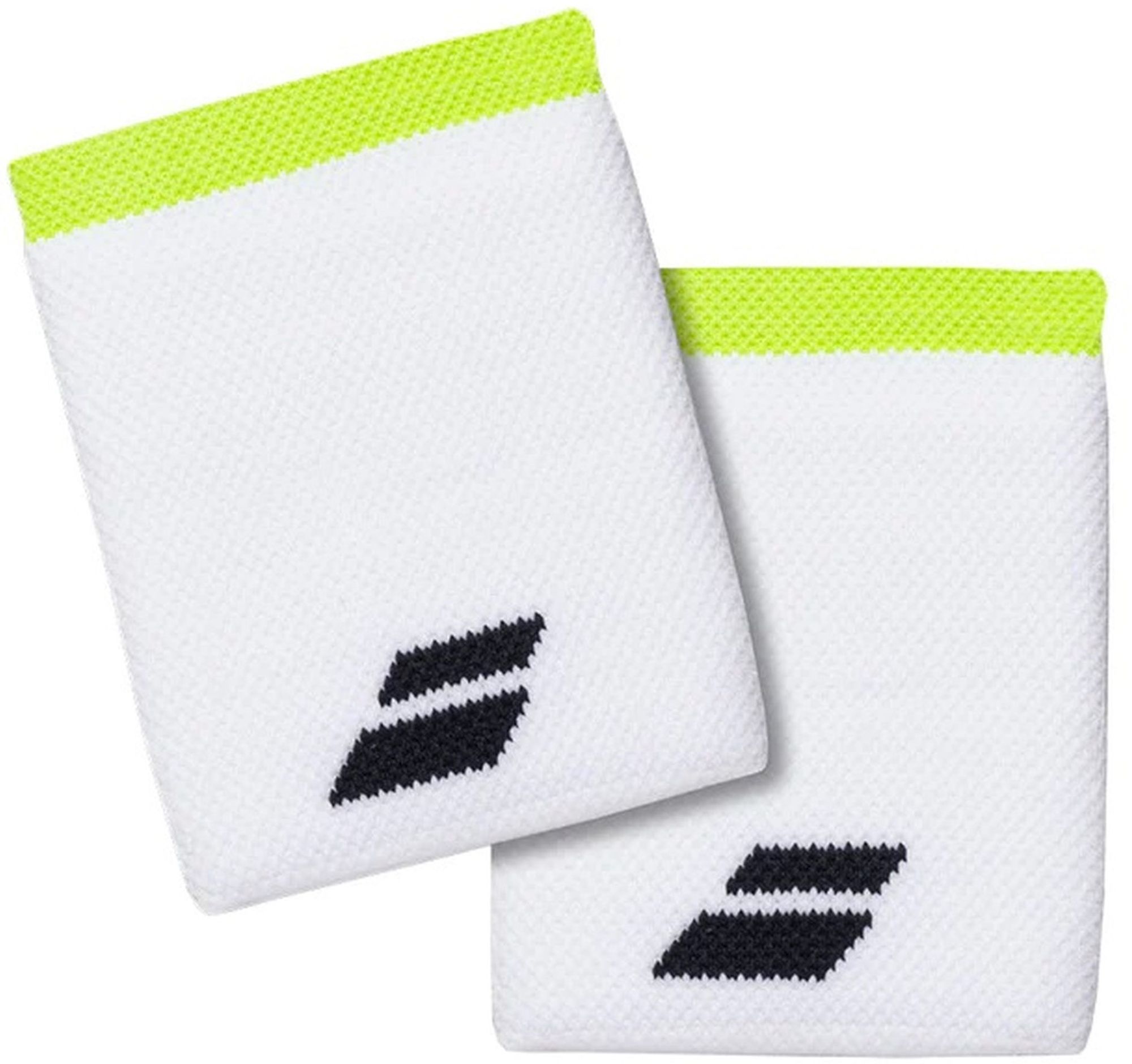 5UA1262-1081 Babolat Men's Aero Logo Jumbo 4 Inch Wristband (White/Yellow)