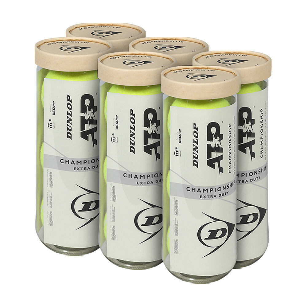 601371 Dunlop ATP Championship Extra Duty Tennis Balls 6-Can Pack (18 Balls)