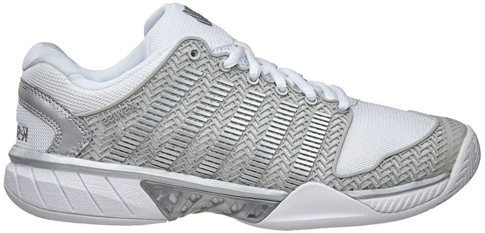 93377-153 K-Swiss Women's Hypercourt Express Tennis Shoes (White/Silver)