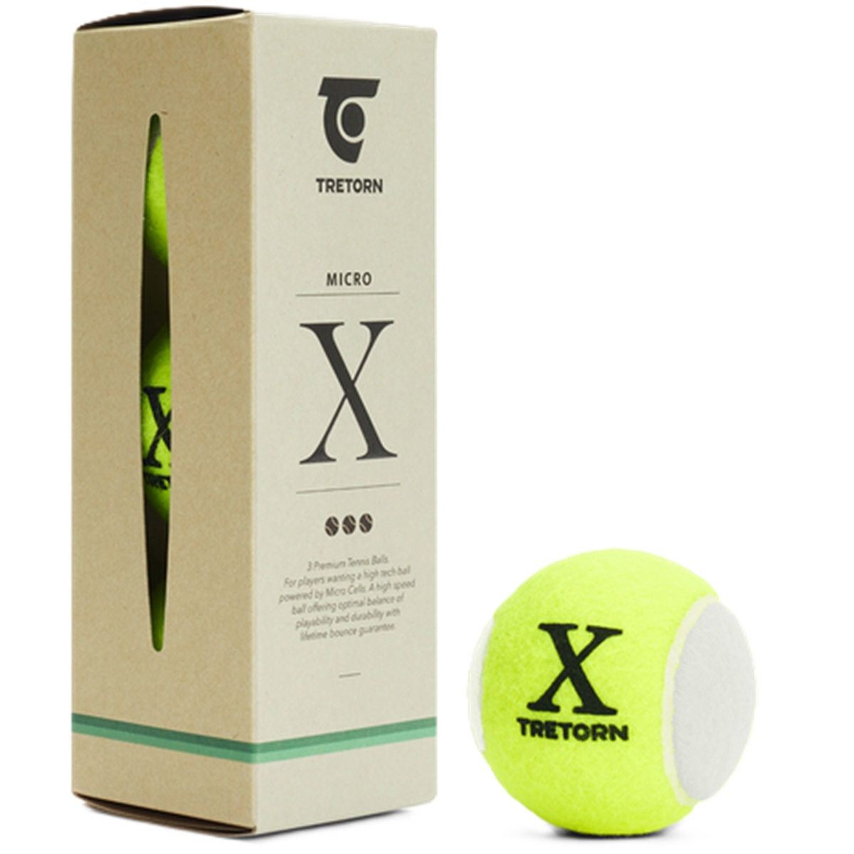A0015-SL-TWOTONE Tretorn Micro-X Pressureless Two-Tone Tennis Balls - Sleeve (3 Balls)