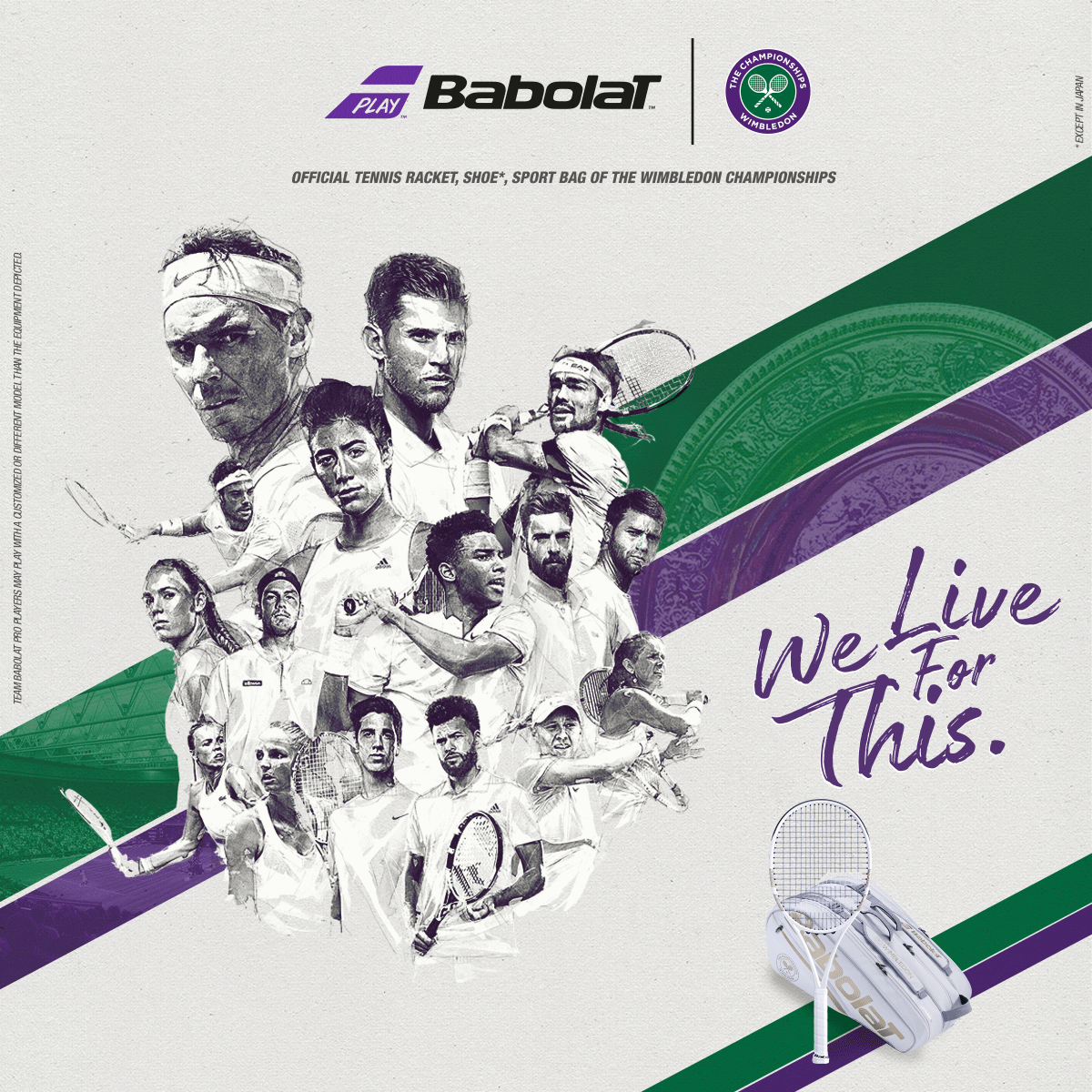 Babolat Wimbledon Tennis Racquets, Bags, and Accessories