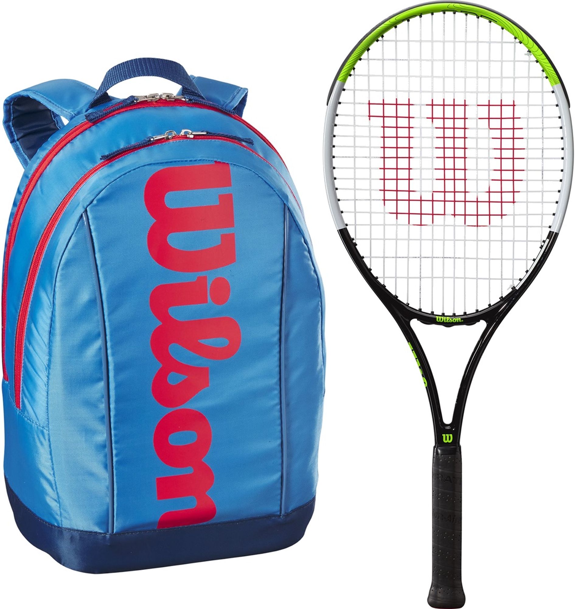 BladeFeelJr-WR8023802001U Wilson Blade Feel Junior Tennis Racquet + Backpack (Blue/Orange)
