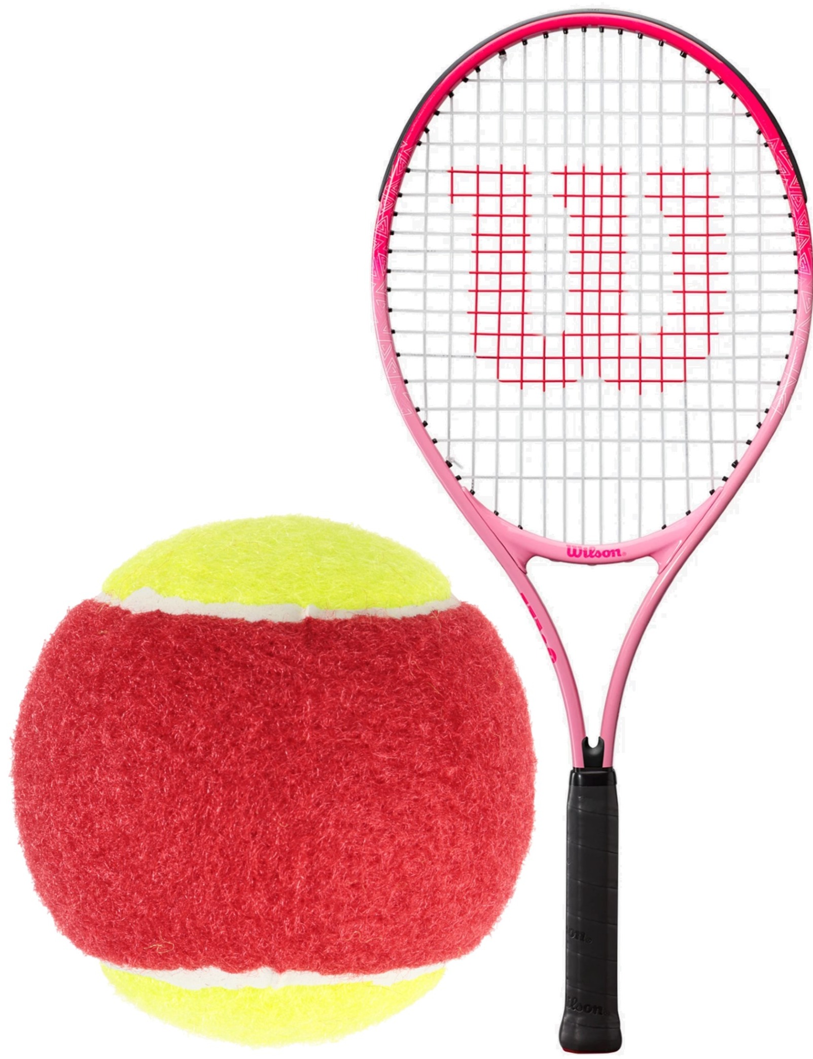 BurnPinkJunior-RedFelt Wilson Burn Pink Junior Tennis Racquet bundled w 3 Red Felt Tennis Balls