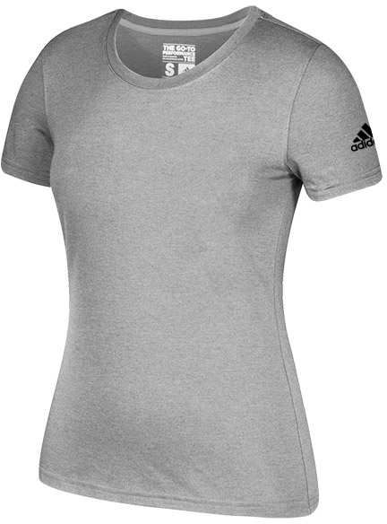 CB0363 Adidas Women's Go To Performance Short Sleeve Tennis Tee (Medium Grey Heather)