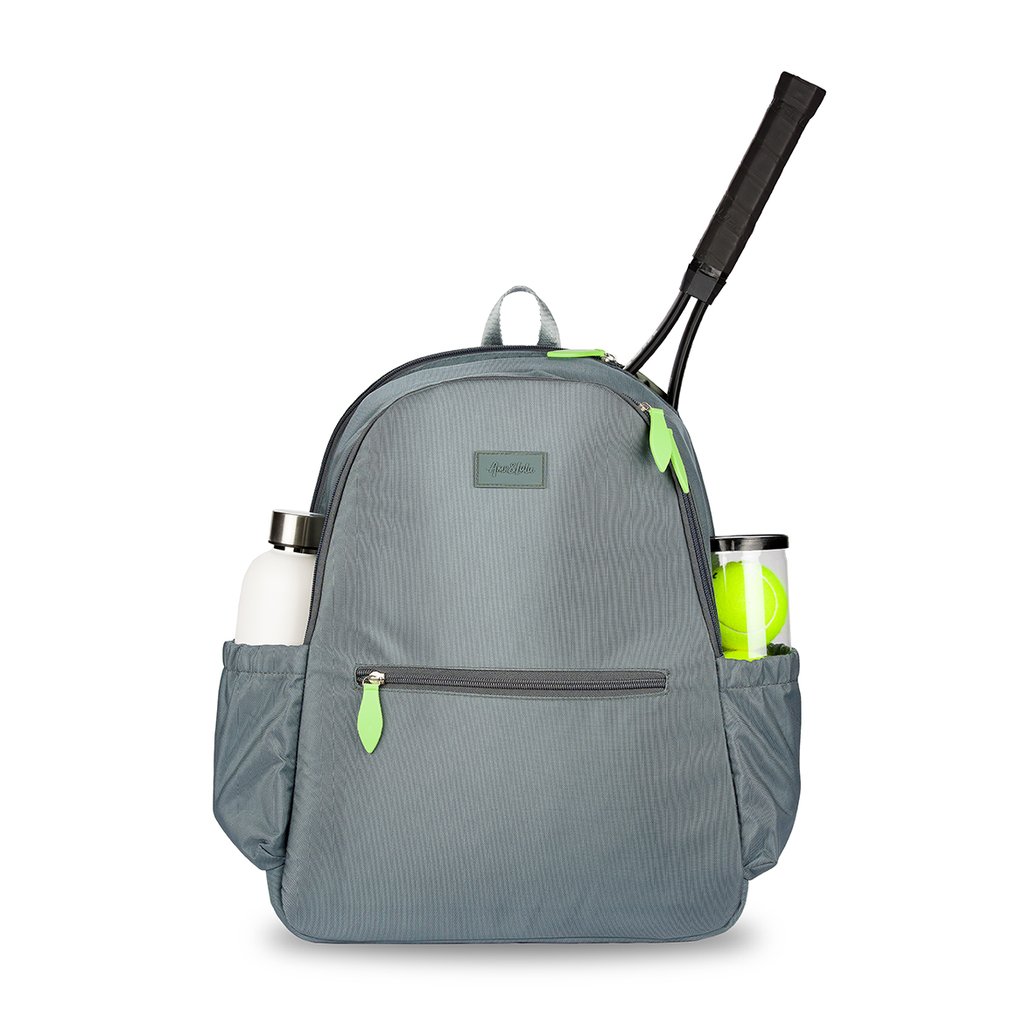 CSTBN204 Ame & Lulu Courtside Tennis Backpack 2.0 (Charcoal/Lime)