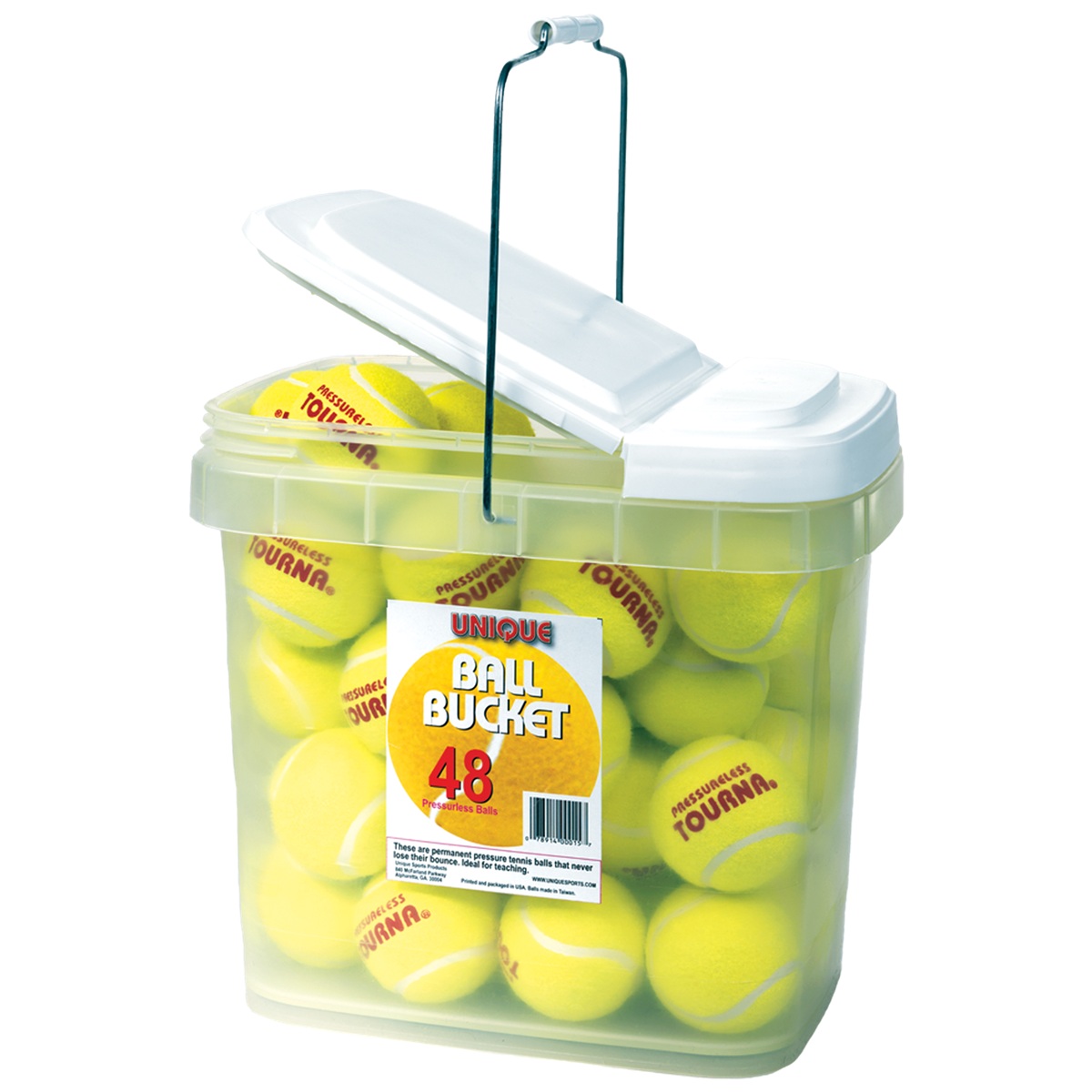 EPTB-48 Tourna Practice Pressureless Tennis Balls - Bucket (48 Balls)