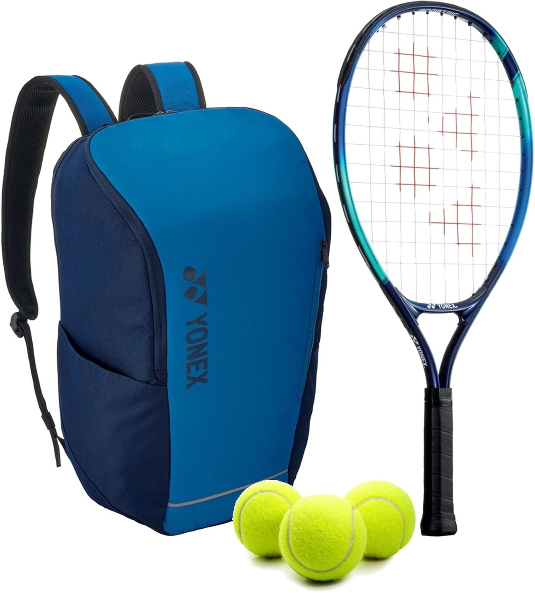 EzoneJr-BAG42312SSB-Ball Yonex Junior EZone + Backpack + 3 Tennis Balls (Sky Blue)