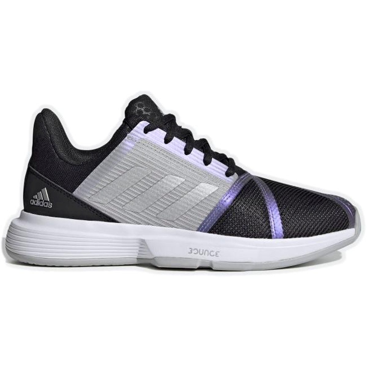 FX1525 Adidas Women's CourtJam Bounce Tennis Shoe (Core Black/Silver Metallic/Grey Two)