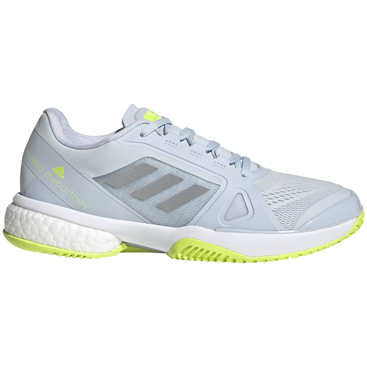 G55659 adidas Women's Stella Barricade Boost tennis shoe (Halo Blue/Silver Yellow)