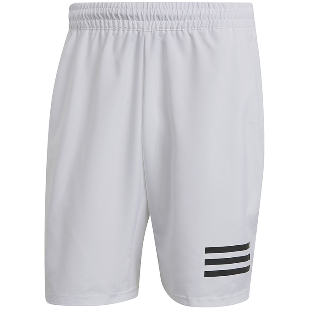 GL5412 Adidas Men's Club 9 Inch 3 Stripe Shorts (White/Black) - Front