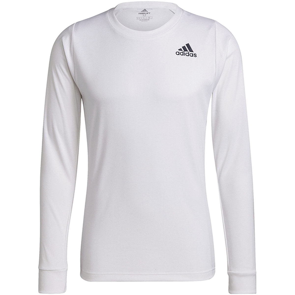 GT7845 adidas Men's Freelift Long Sleeve Tennis Tee (White/Black)