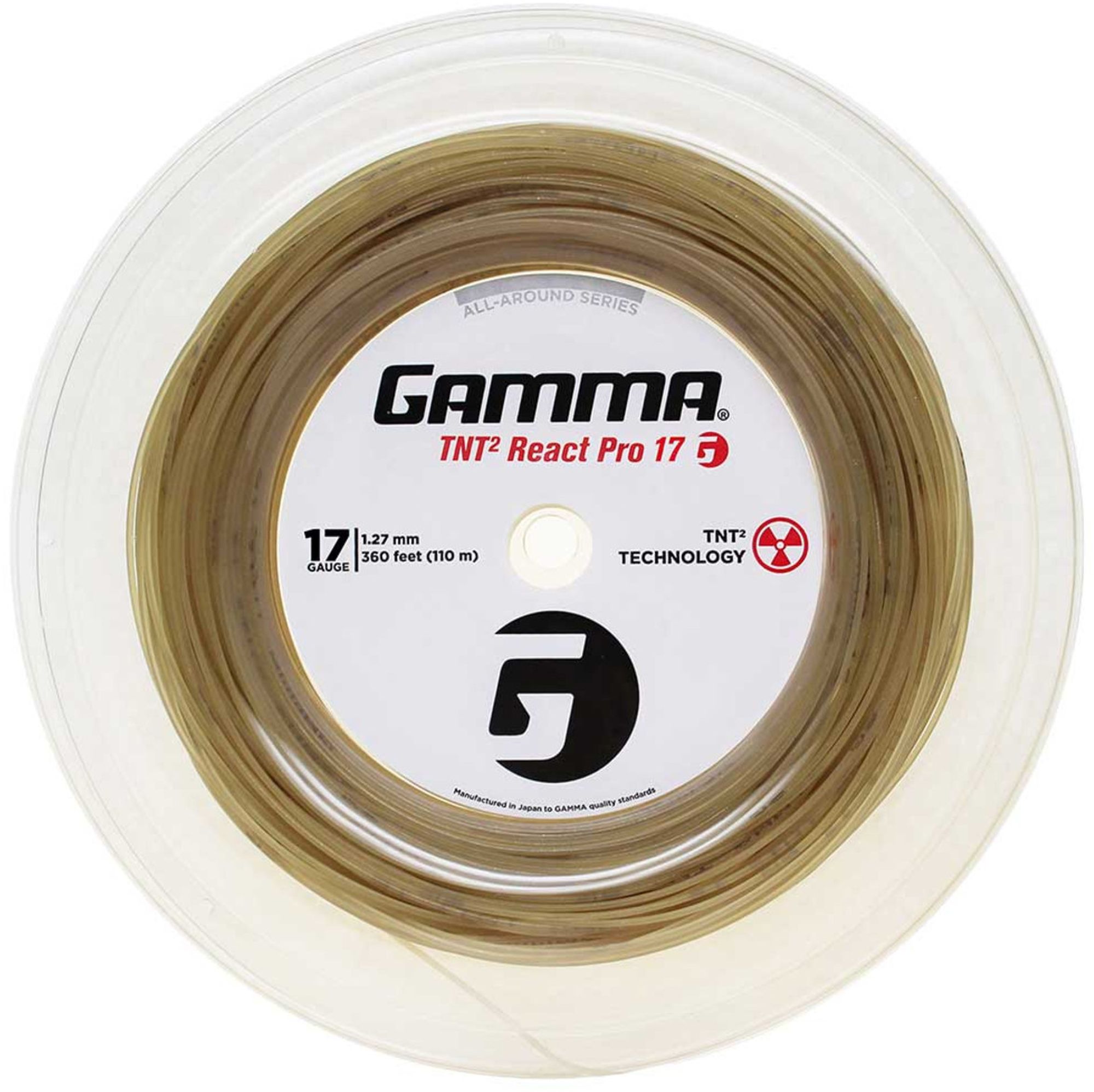 GTRPR-17 Gamma TNT2 React Pro 17g Tennis String (Reel)