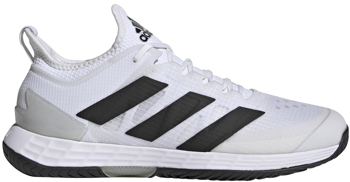  GW2512 Adidas Men's Adizero Ubersonic 4 Tennis Shoes (White/Core Black/Silver Metallic)