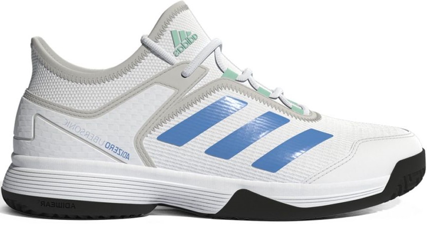 GY4020 Adidas Junior Ubersonic 4 Tennis Shoes (White/Pulse Blue/Core Black)