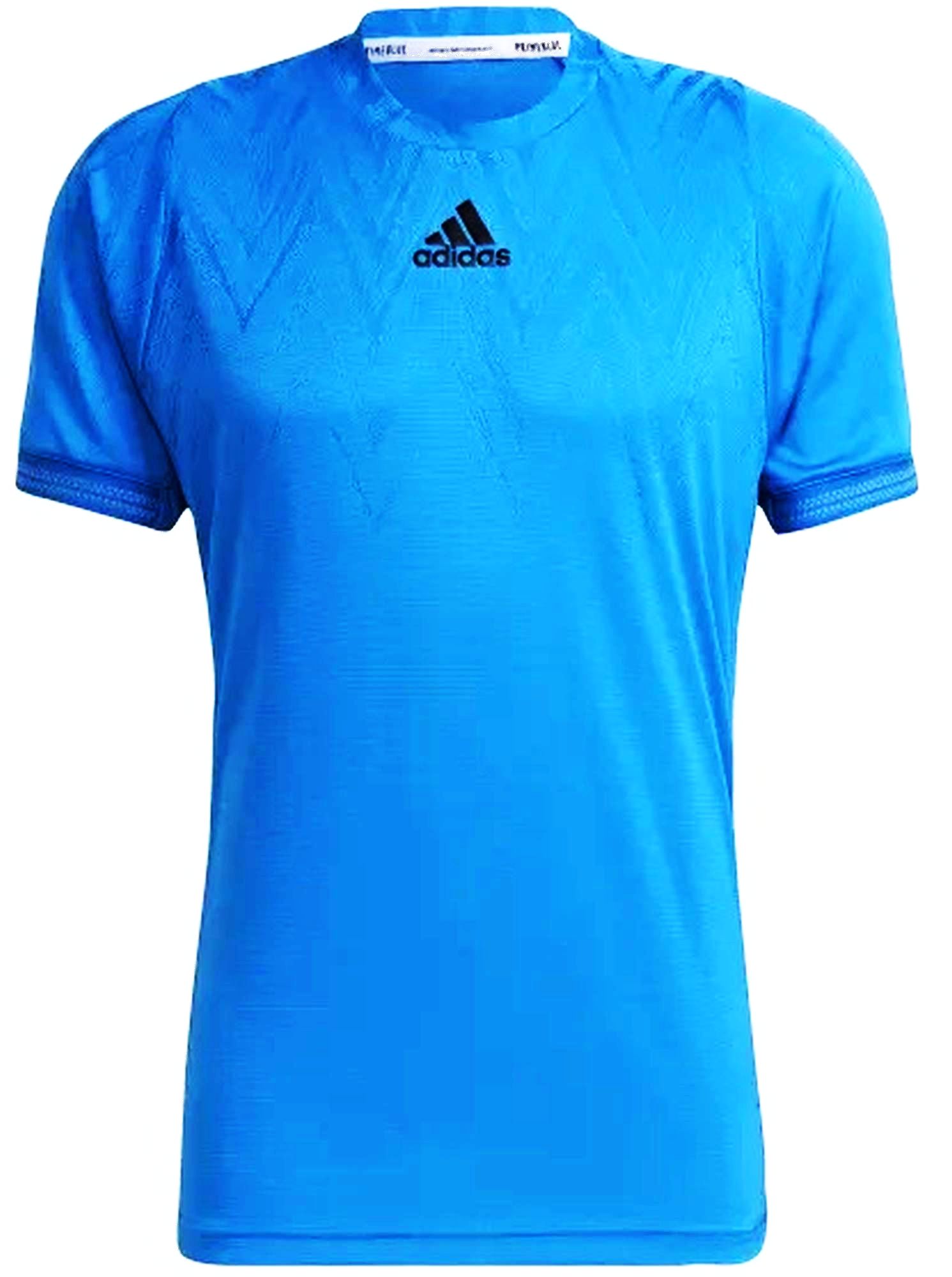 H31410 Adidas Men's Freelift Primeblue Short Sleeve Tennis Tee (Aqua) - Front