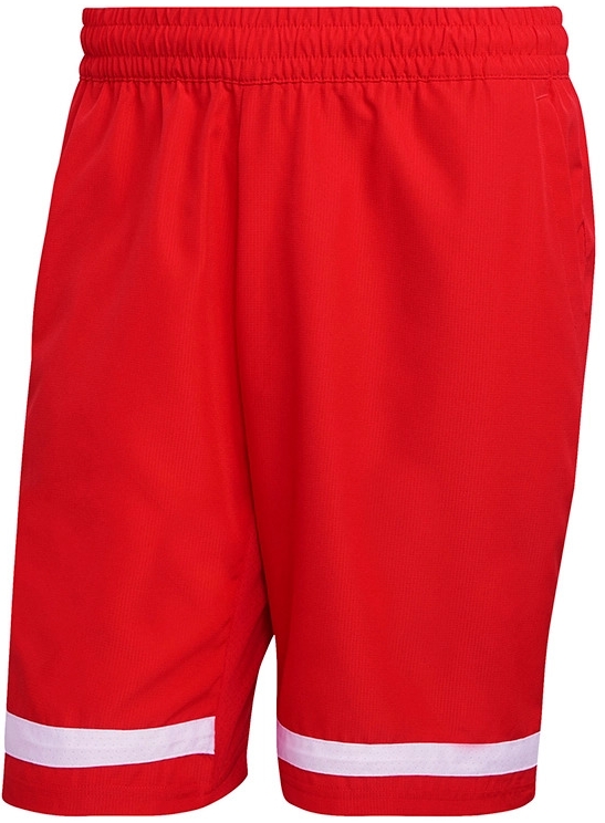 H34694 adidas Men's Club 9 inch Tennis Shorts (Vivid Red/White)