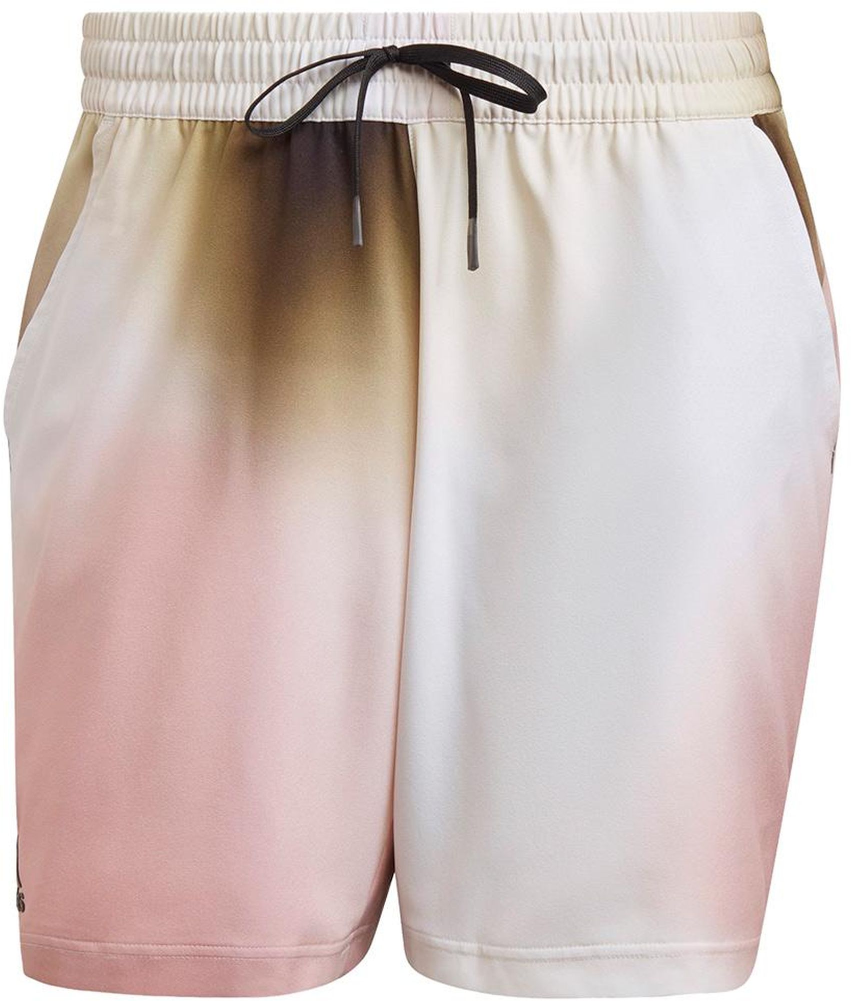 H61966 Adidas Men's Melbourne Printed Tennis Shorts 7 Inch (White/Black)