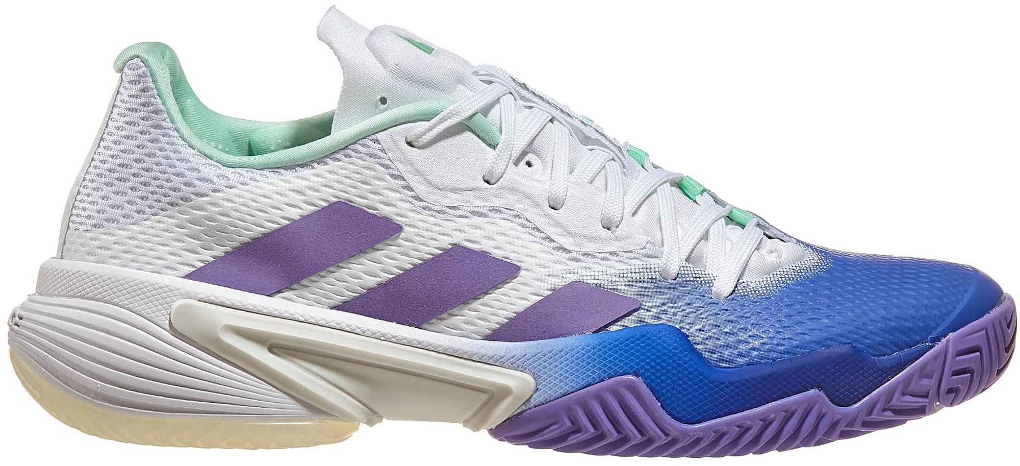 HP7417 Adidas Women's Barricade Tennis Shoes (Lucid Blue/Violet Fusion/Pulse Mint)