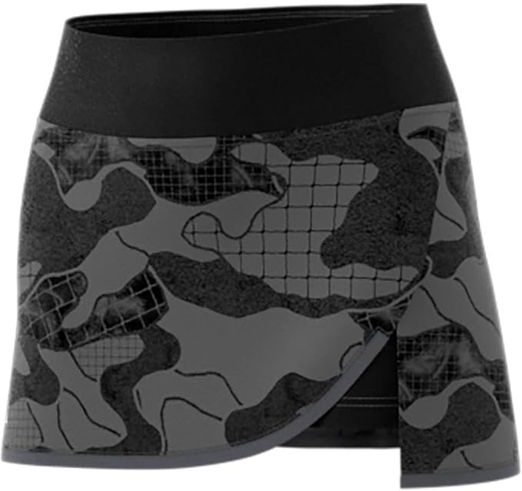 IA8363 Adidas Women's Club Graphic Tennis Skirt (Grey Five/Black/Carbon)