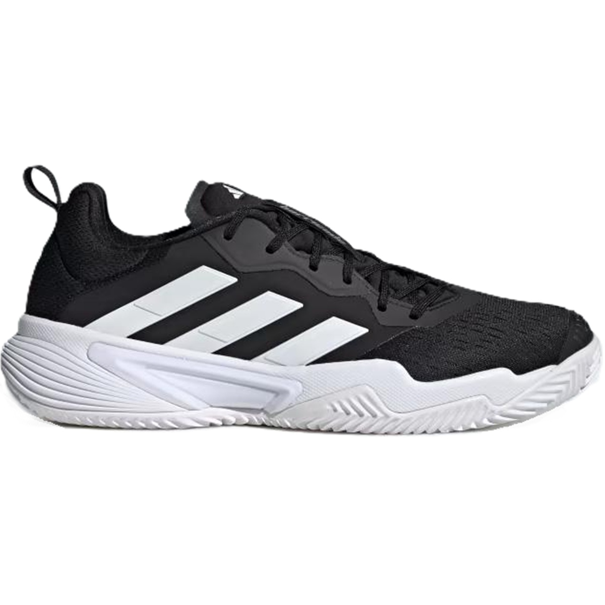ID1558 Adidas Men's Barricade Clay Tennis Shoes (Core Black/White/Grey Four)