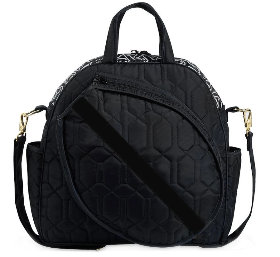 cinda b Jet Set Black Tennis Tote