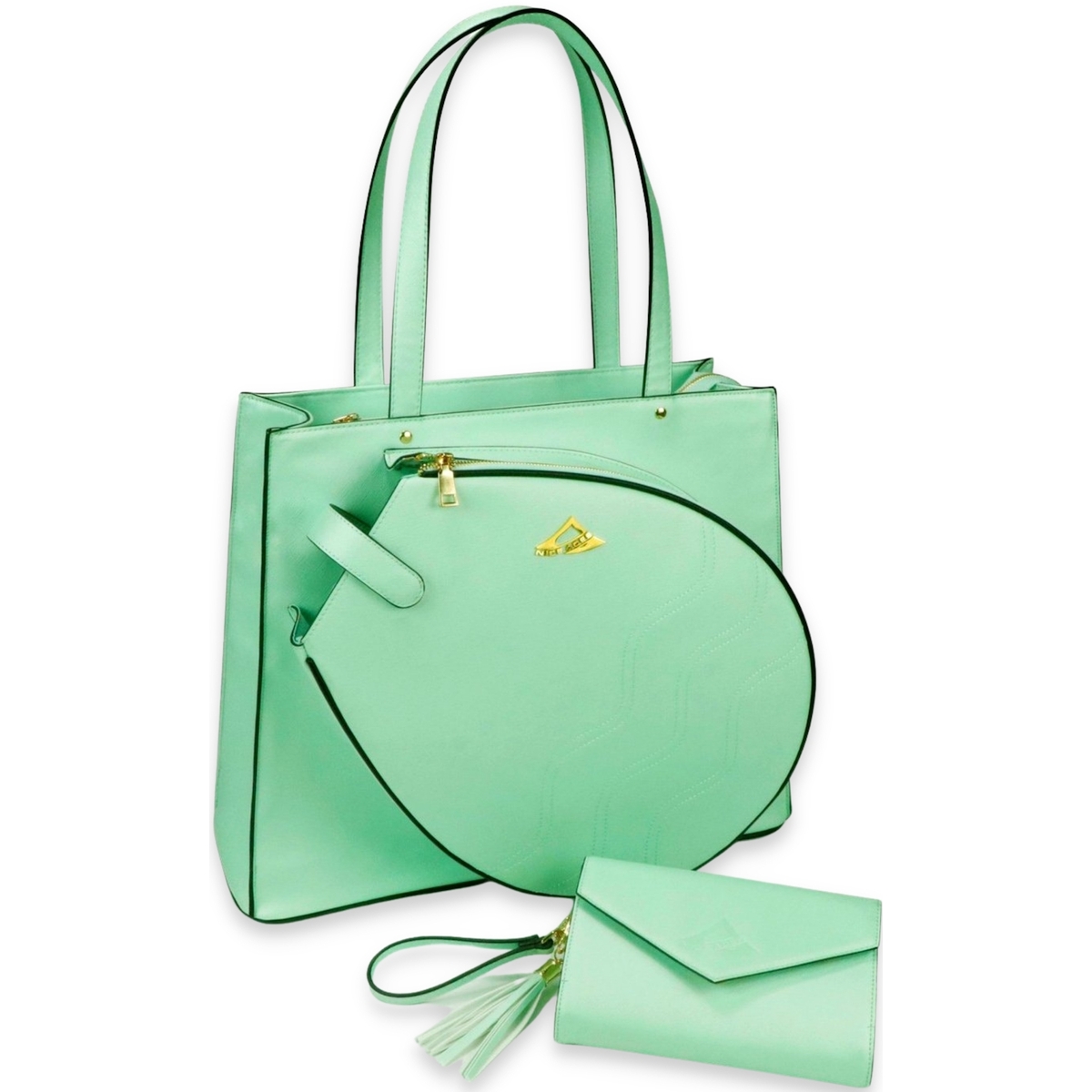 MYTBGRN NiceAces Women's Maya Handmade Vegan Leather Tennis Tote (Mint)