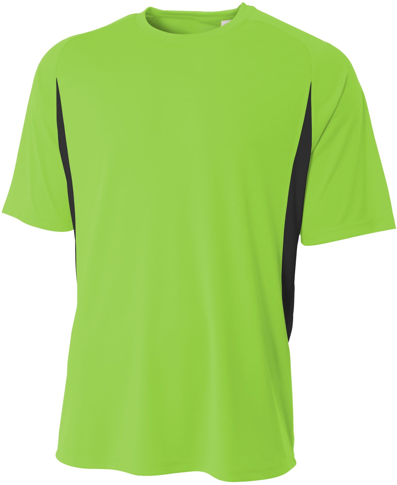 N3181-LMB A4 Men's Performance Color Block Crew Shirt (Lime)