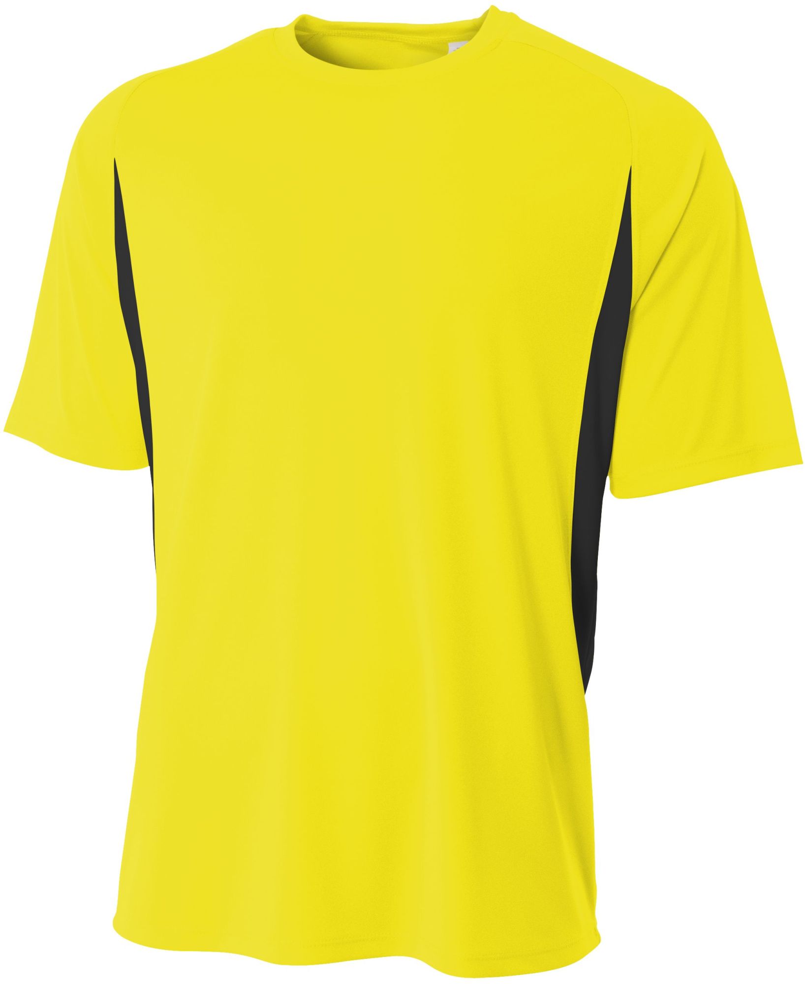 N3181-SYB A4 Men's Performance Color Block Crew Shirt (Safety Yellow)