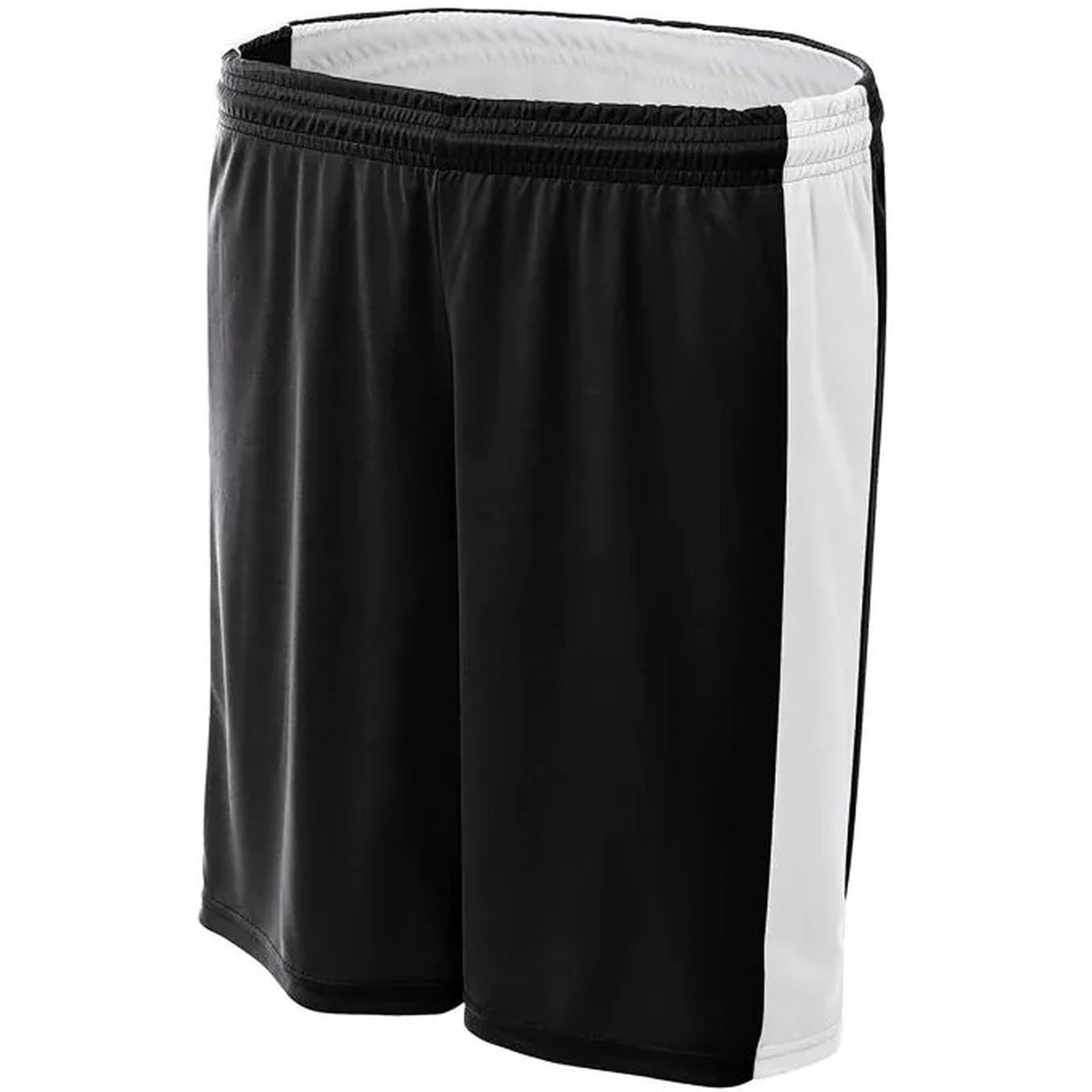 NW5388-BLW A4 Women's 6" Reversible Moisture Mgt. Athletic Shorts (Black/White)