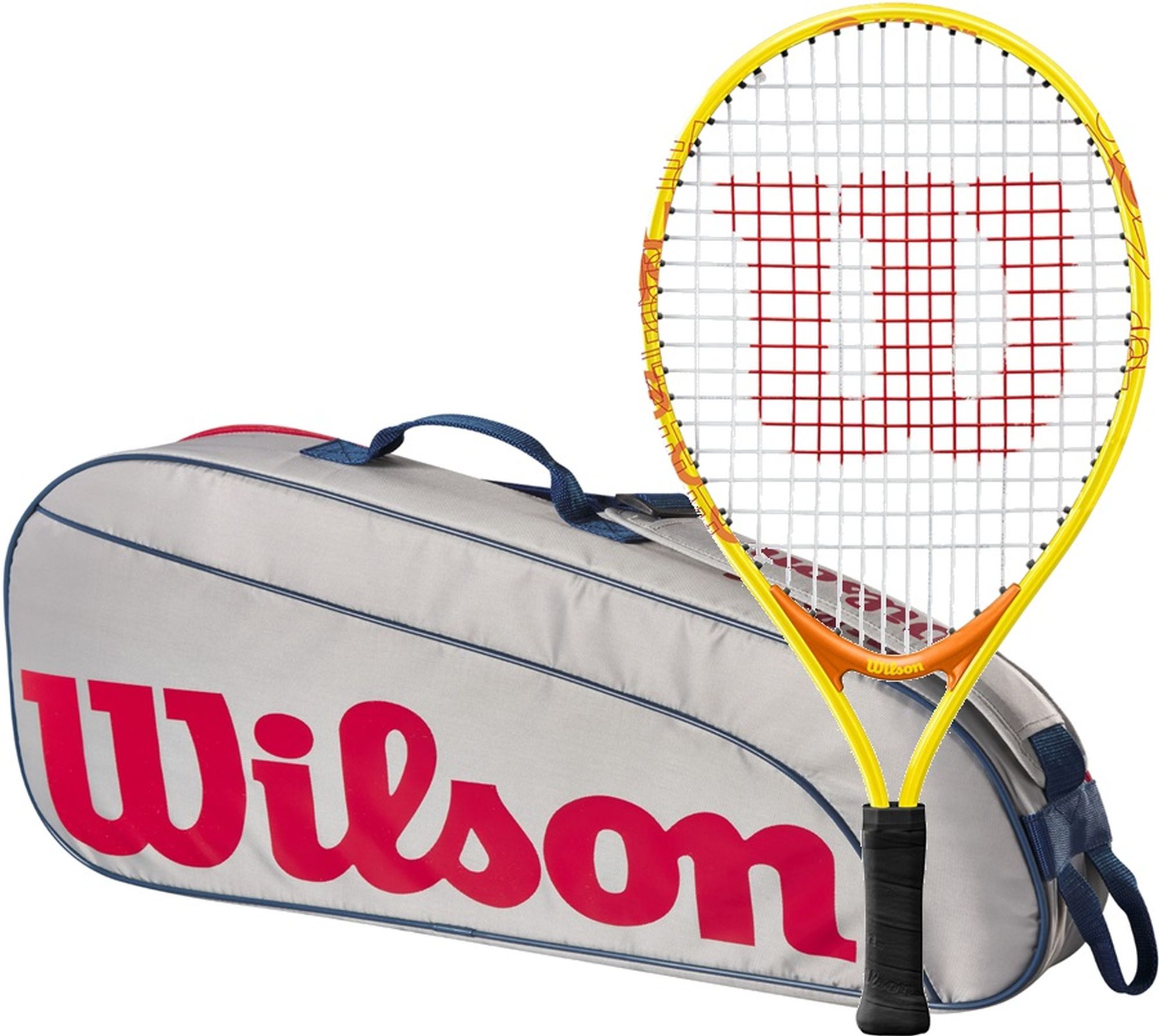 OpenJr-WR8023901001U Wilson US Open Junior Tennis Racquet + 3pk Bag (Grey/Red)