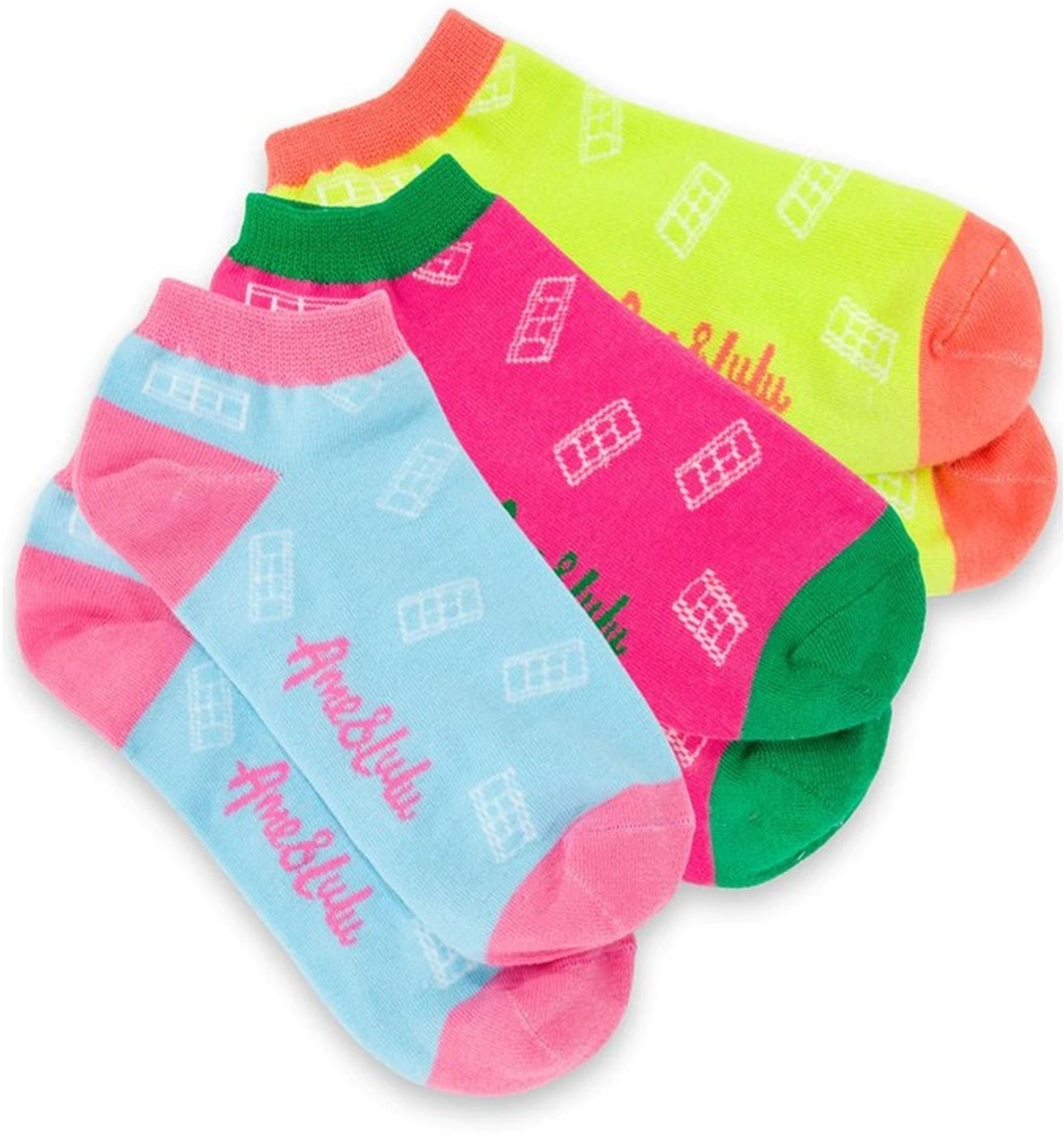 SOCK2873P Ame & Lulu Meet Your Match Tennis Socks 3-Pack (Lawn Tennis)