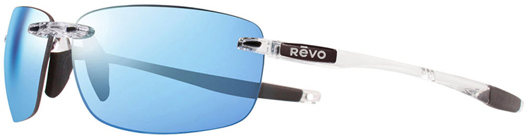SRDE0-CLR Revo Descend Fold Sports Sunglasses (Crystal/Blue Water)