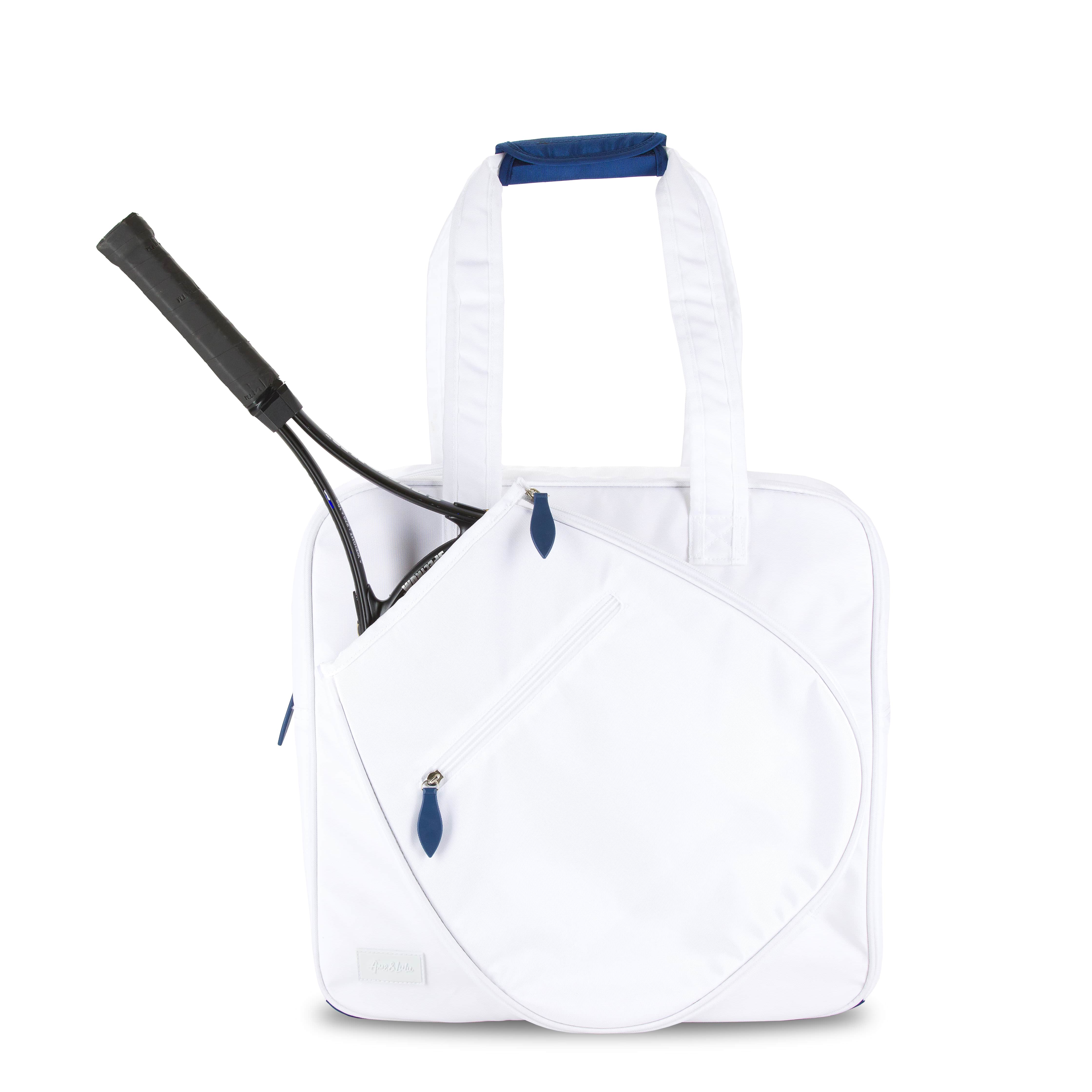 Ame & Lulu Sweet Shot Tennis Tote 3.0 (White/Navy) front