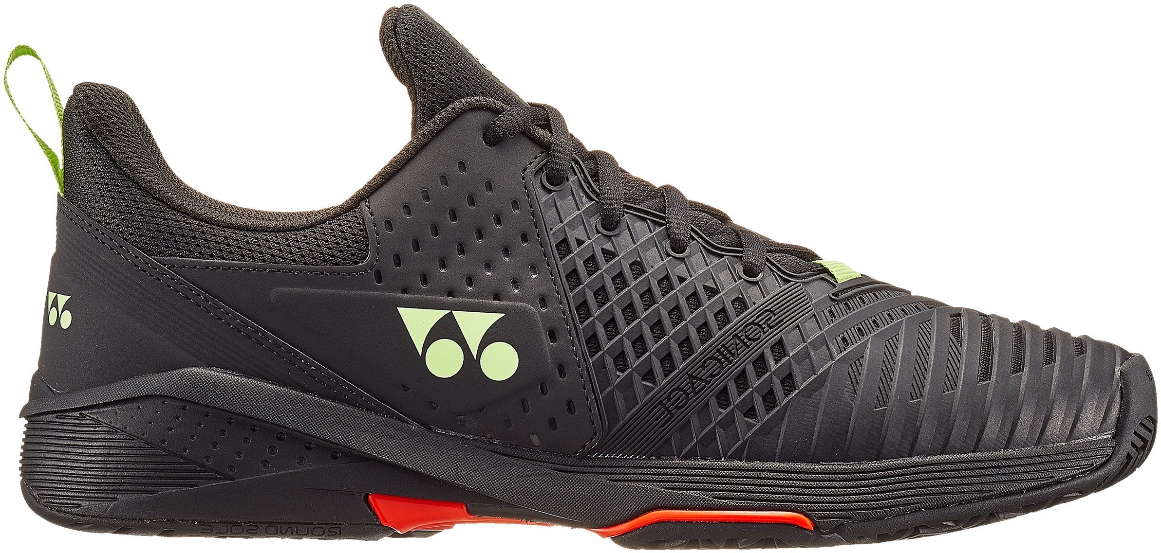 STS3BKLM Yonex Men's Power Cushion Sonicage 3 Tennis Shoes (Black/Lime)