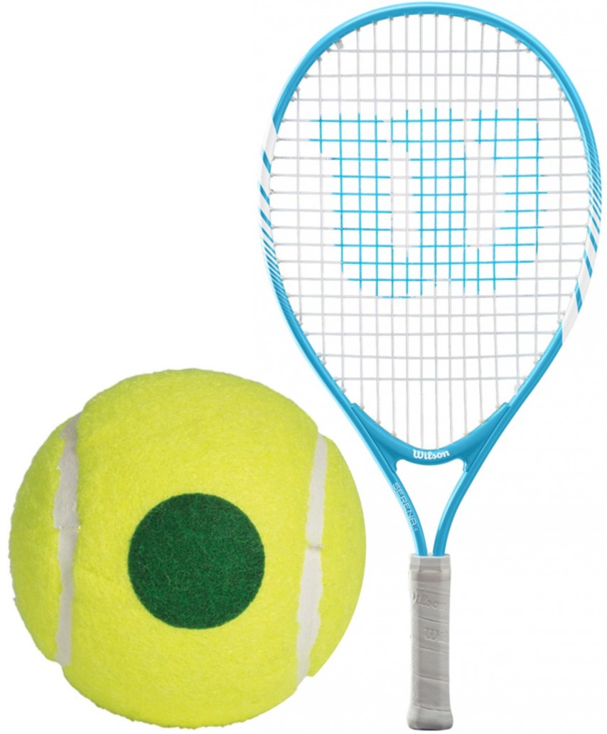 Wilson Serena Junior Tennis Racquet bundled w 3 Green Dot Tennis Balls