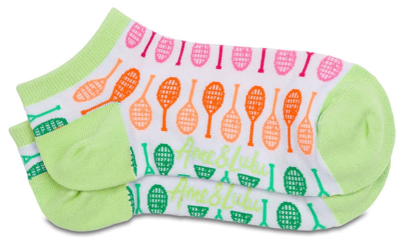 Ame & Lulu Meet Your Match Socks (Colorful Crossed Racquets)