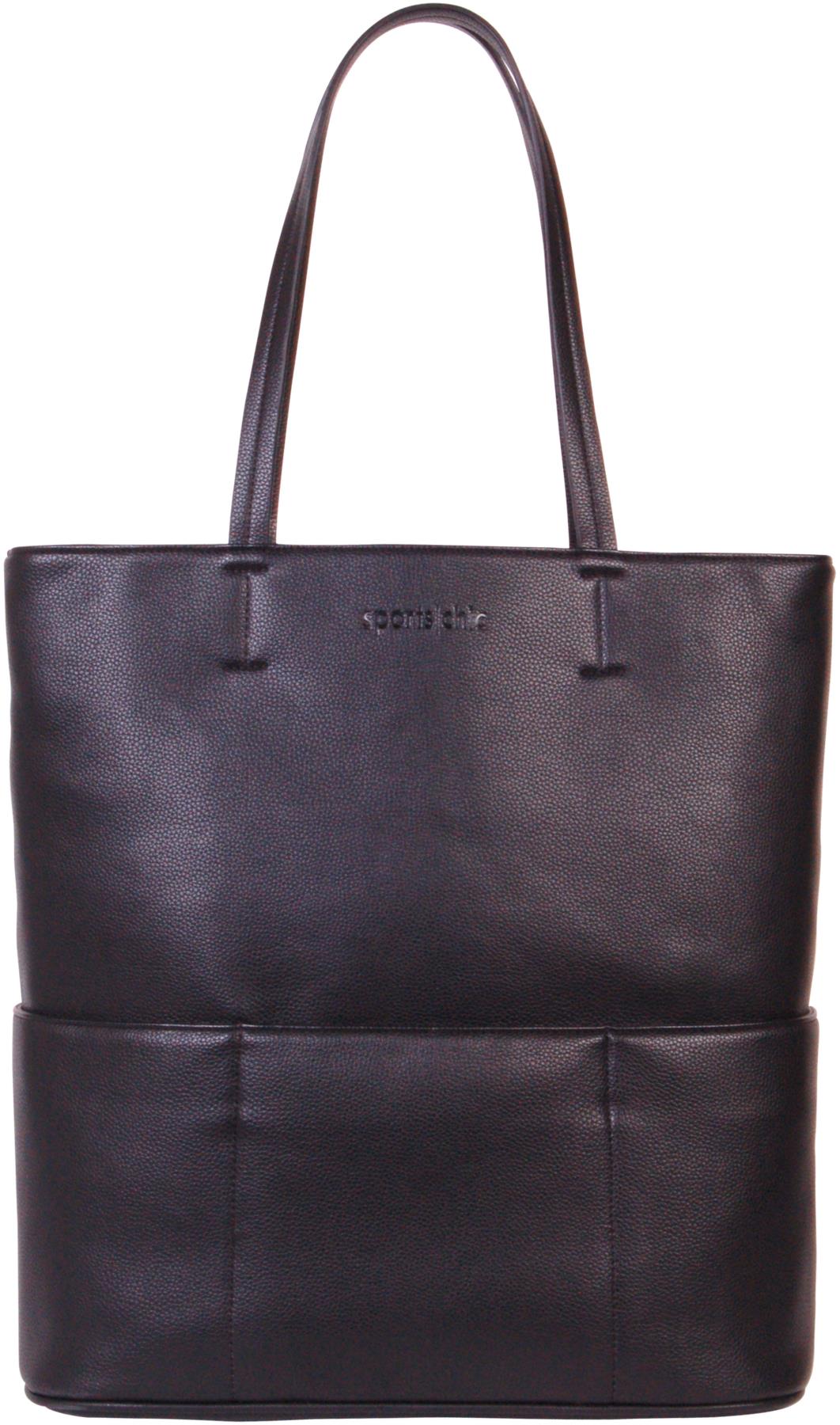 SportsChic Women's Vegan Tennis Tote Bag, Black Moon