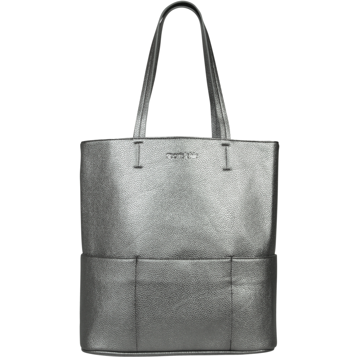 TOTE-P - SportsChic Women's Vegan Maxi Tennis Tote Bag (Pewter)