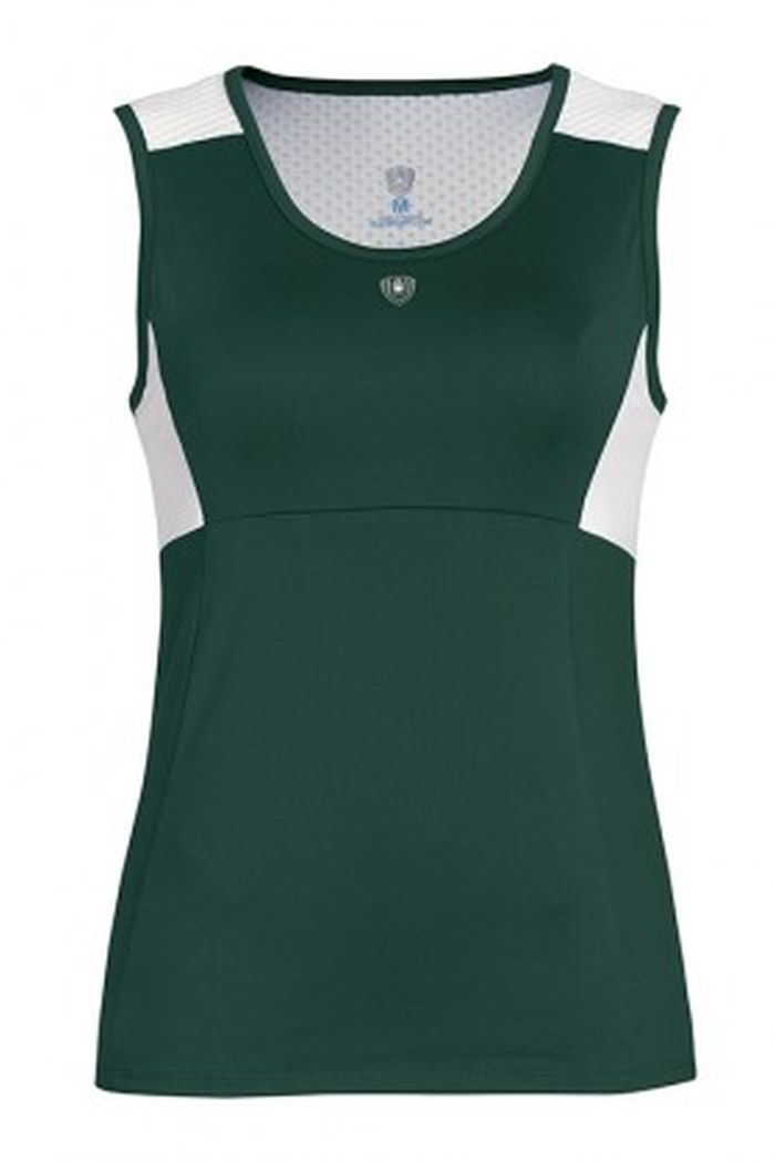 W1671-PNW DUC Look-Out Women's Tank (Pine Green/ White)