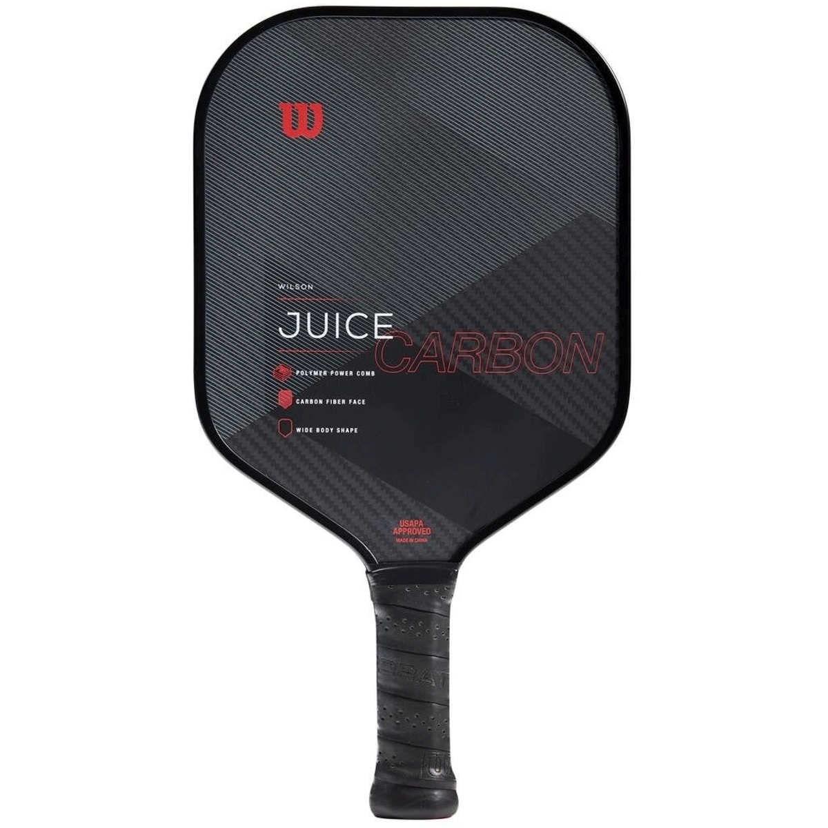 WR064911U Wilson Juice Carbon Pickleball Paddle (Black/Red)