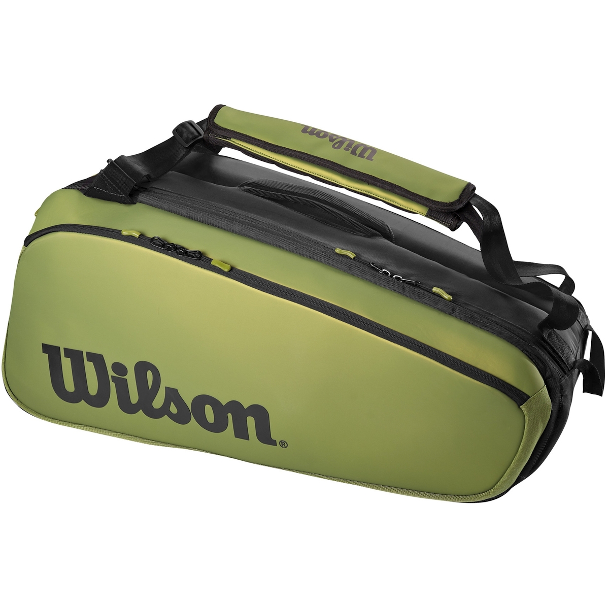 WR8016801 Wilson Super Tour Blade 9PK Tennis Racquet Bag (Green/Black)