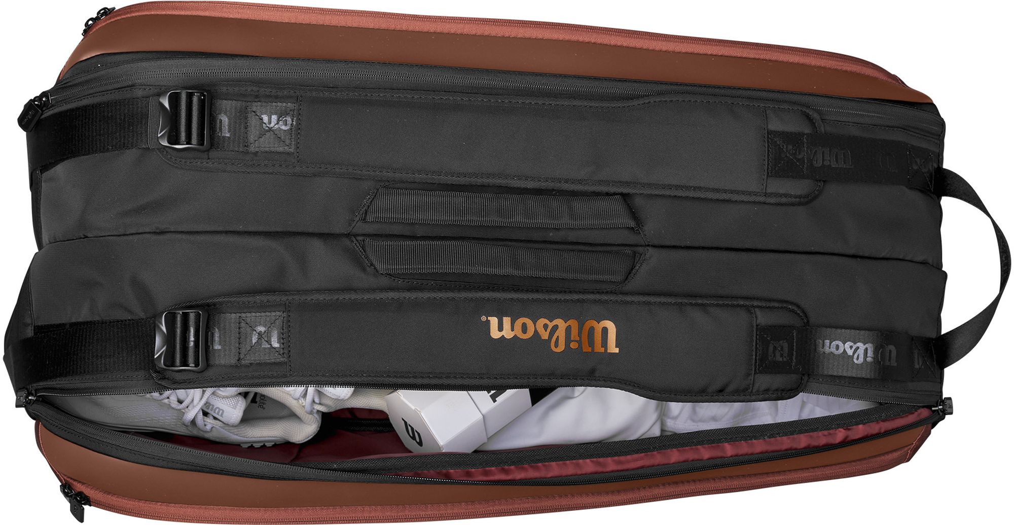 Wilson Super Tour Pro Staff v14 9 Pack Tennis Bag (Copper/Black)