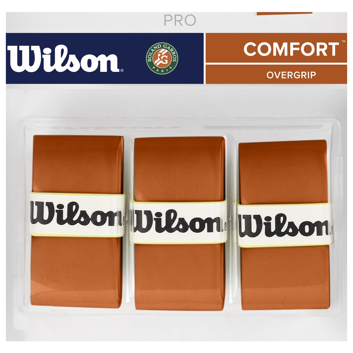 WR8402101001 Wilson Roland Garros Pro Tennis Overgrip Red Clay 3 Pk