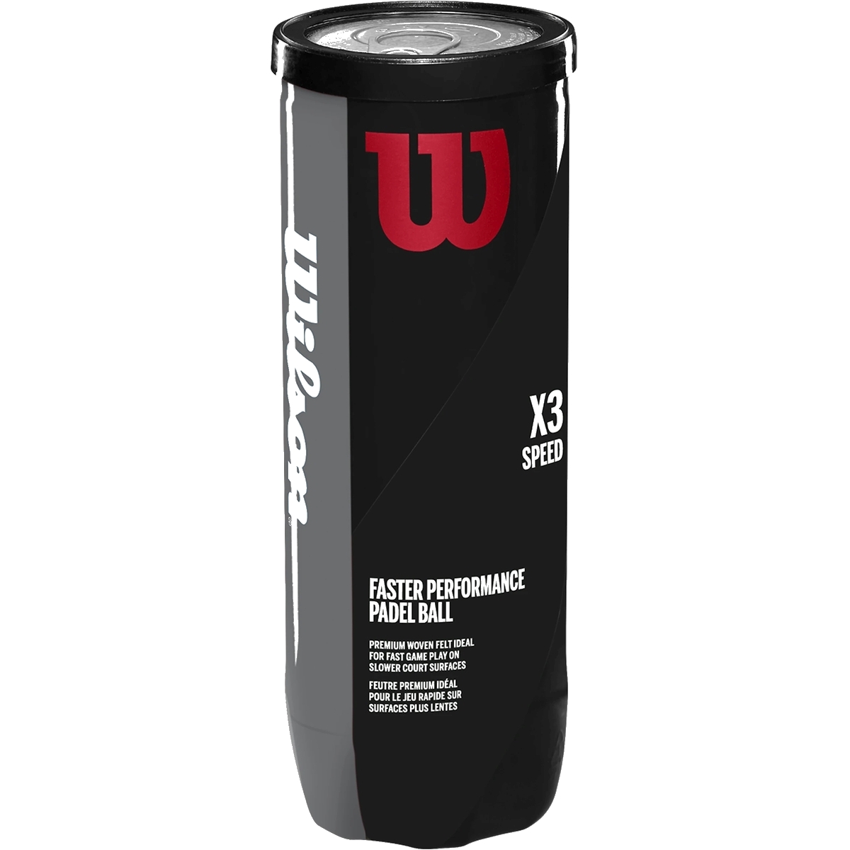 WR8901101001 Wilson X3 Speed Faster Performance Padel Balls (3-Ball Can)