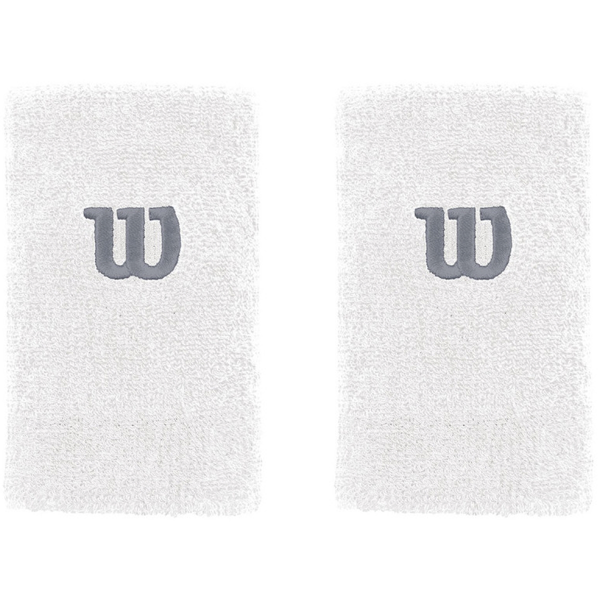 WRA733516 Wilson Extra Wide 'W' Tennis Wristband (White)