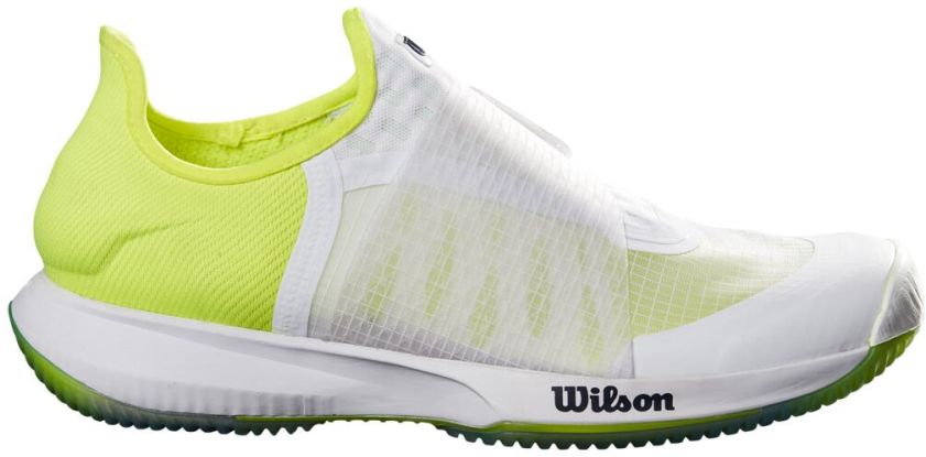 WRS327430 Wilson Men's Kaos Mirage Tennis Shoes (White/Safety Yellow/Soothing Sea)