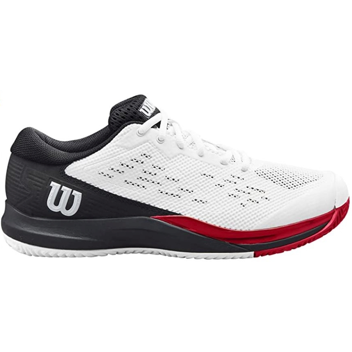 WRS328420U Wilson Men's Rush Pro ACE Tennis Shoes (White/Black/Poppy Red)