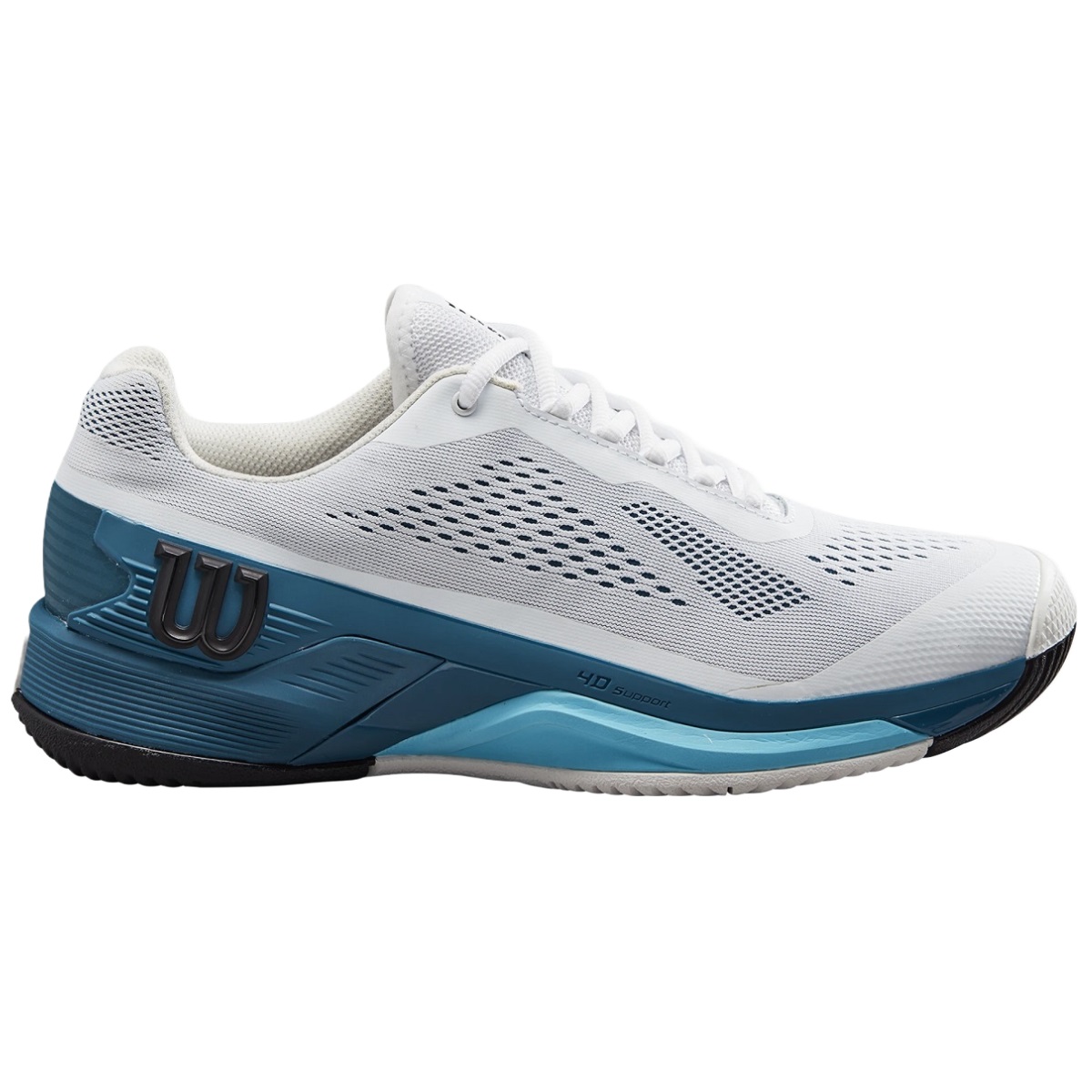 zeewier Sluiting berouw hebben Wilson Men's Rush Pro 4.0 Tennis Shoes (White/Blue Coral/Blue Atoll)